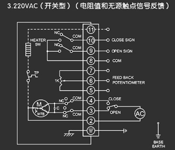 220VAC開(kāi)關(guān)型<a href='http://www.2005cn.com/Product/diefa/diandongdiefa/' target='_blank'>電動(dòng)<a href='http://www.2005cn.com/Product/diefa/' target='_blank'>蝶閥</a></a>接線圖